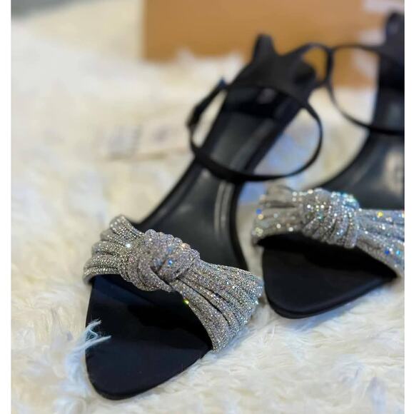 RARE!!! ZARA Embellished Heeled Sandals NWT - Picture 1 of 14